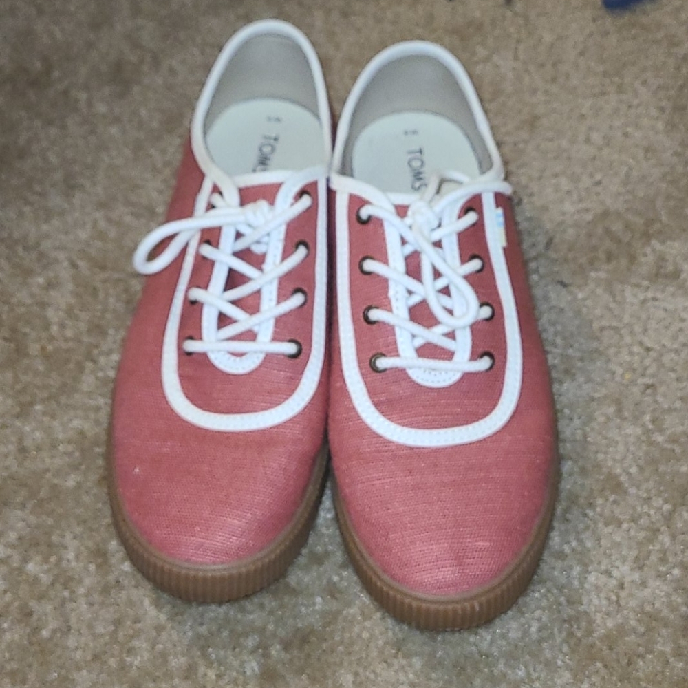 Toms red sneakers. Size 9